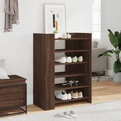The Living Store Omarica za čevlje rjavi hrast 74,5x37,5x100 cm inženirski les - Omara Za Čevlje