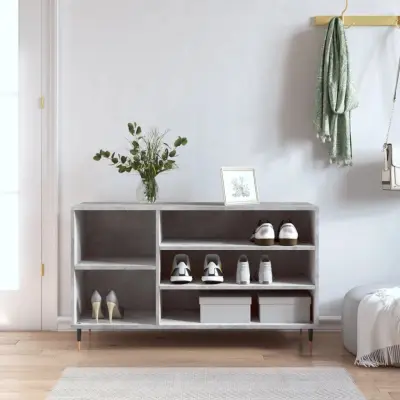 The Living Store Omarica za čevlje betonsko siva 102x36x60 cm inženirski les - Omarica Za Čevlje