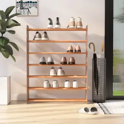 The Living Store Stojalo za čevlje rjavo 90x24x117 cm inženirski les - Regal Za Čevlje