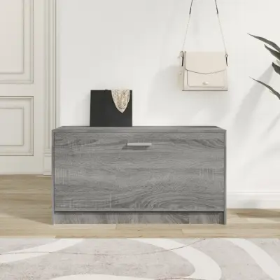 The Living Store Klop za čevlje siva sonoma 80x24x45 cm inženirski les - Klop Za Čevlje