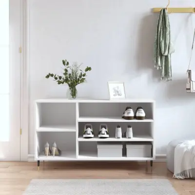 The Living Store Omarica za čevlje bela 102x36x60 cm inženirski les - Omarica Za Čevlje