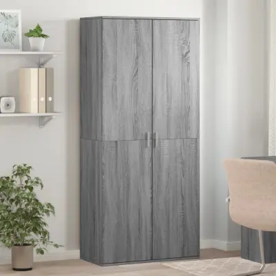 The Living Store Omarica za čevlje siva sonoma 80x39x178 cm inženirski les - Omara Za Čevlje