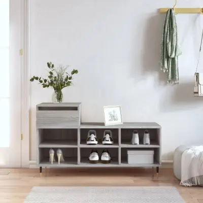 The Living Store Omarica za čevlje siva sonoma 102x36x60 cm inženirski les - Omarica Za Čevlje