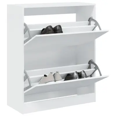 The Living Store Omarica za čevlje bela 80x34x96,5 cm inženirski les - Omarica Za Čevlje