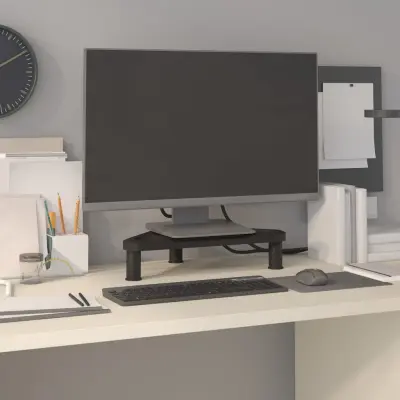 The Living Store Kotno stojalo za monitor črno 49x28x10,5 cm - Stojalo Za Monitor