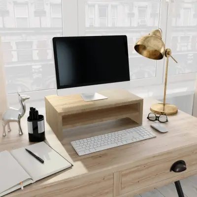 The Living Store Stojalo za ekran sonoma hrast 42x24x13 cm iverna plošča - Stojalo Za Monitor