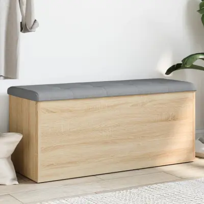 The Living Store Klop za shranjevanje sonoma hrast 102x42x45 cm inženirski les - Klop Za Shranjevanje