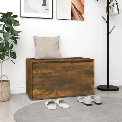 The Living Store Klop za hodnik 80x40x45 cm dimljeni hrast konstruiran les - Klop Za Hodnik