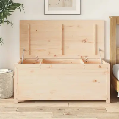 The Living Store Škatla za shranjevanje 110x50x45,5 cm trdna borovina - Škatla Za Shranjevanje