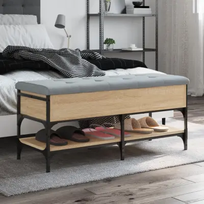 The Living Store Klop za čevlje sonoma hrast 102x42x45 cm inženirski les - Klop Za Čevlje