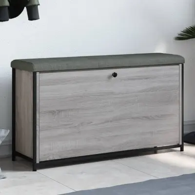 The Living Store Klop za čevlje s preklopnim predalom siva sonoma 102x32x56 cm - Klop Za Čevlje