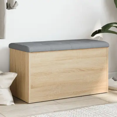 The Living Store Klop za shranjevanje sonoma hrast 82x42x45 cm inženirski les - Klop Za Shranjevanje