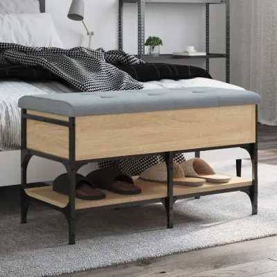 The Living Store Klop za čevlje sonoma hrast 82x42x45 cm inženirski les - Klop Za Čevlje