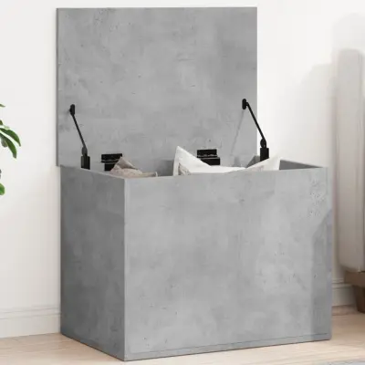 The Living Store Škatla za shranjevanje betonsko siva 60x42x46 cm inženirski les - Škatla Za Shranjevanje