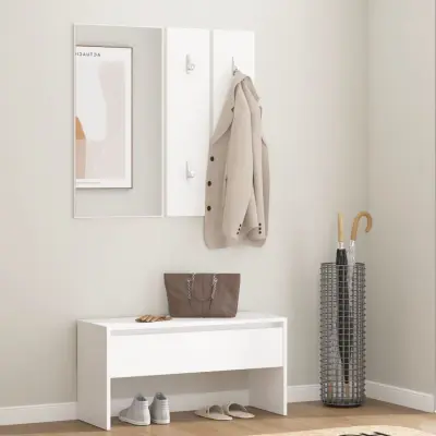 The Living Store Komplet pohištva za predsobo bel inženirski les - Komplet Pohištva Za Predsobo