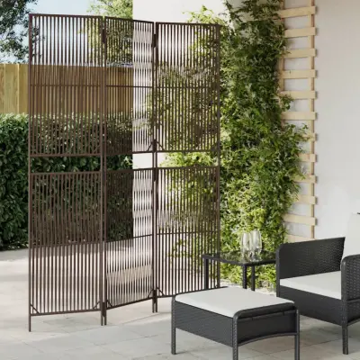 The Living Store Pregrada za sobo 3 plošče rjav poli ratan - Pregrada Za Sobo