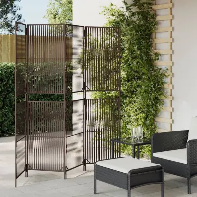The Living Store Pregrada za sobo 4 plošče rjav poli ratan - Pregrada Za Sobo