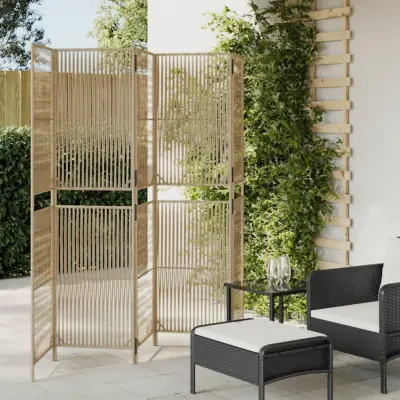 The Living Store Pregrada za sobo 5 plošče bež poli ratan - Pregrada Za Sobo