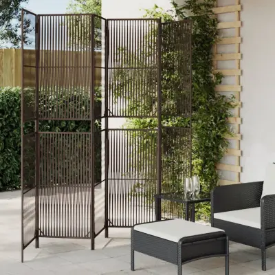 The Living Store Pregrada za sobo 6 plošč rjav poli ratan - Pregrada Za Sobo