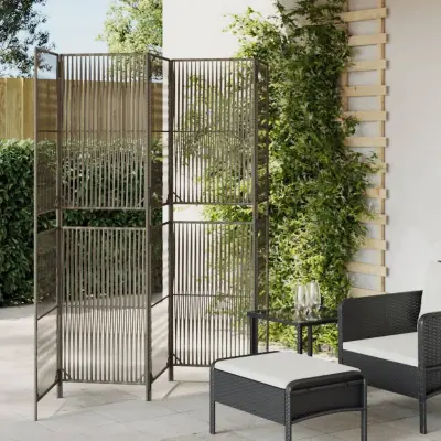 The Living Store Pregrada za sobo 5 plošč siv poli ratan - Pregrada Za Sobo