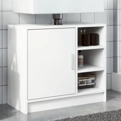 The Living Store Omarica za umivalnik bela 63x29x55 cm inženirski les - Omarica Za Umivalnik