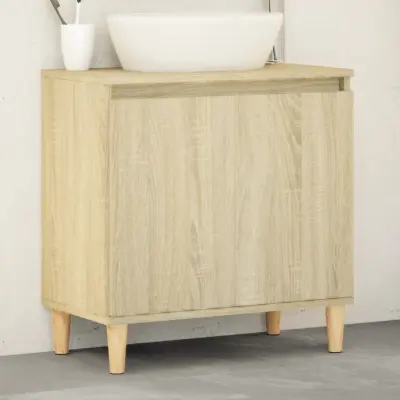The Living Store Omarica za umivalnik sonoma hrast 58x33x60 cm inženirski les - Omarica Za Umivalnik