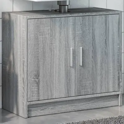 The Living Store Omarica za umivalnik siva sonoma 63x29x55 cm inženirski les - Omarica Za Umivalnik
