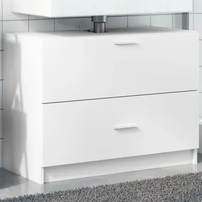 The Living Store Omarica za umivalnik bela 78x37x59 cm inženirski les - Omarica Za Umivalnik