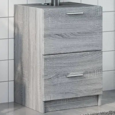 The Living Store Omarica za umivalnik siva sonoma 40x37x59 cm inženirski les - Omarica Za Umivalnik