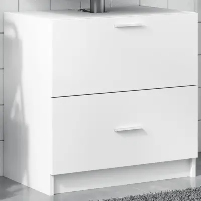 The Living Store Omarica za umivalnik bela 59x37x59 cm inženirski les - Omarica Za Umivalnik