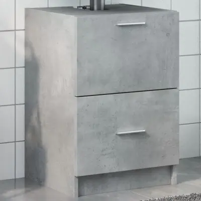 The Living Store Omarica za umivalnik betonsko siva 40x37x59 cm inženirski les - Omarica Za Umivalnik