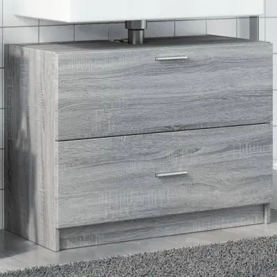 The Living Store Omarica za umivalnik siva sonoma 78x37x59 cm inženirski les - Omarica Za Umivalnik
