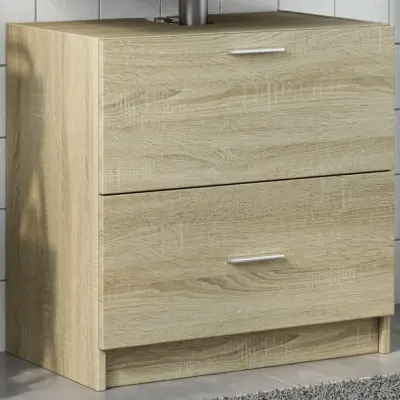 The Living Store Omarica za umivalnik sonoma hrast 59x37x59 cm inženirski les - Omarica Za Umivalnik