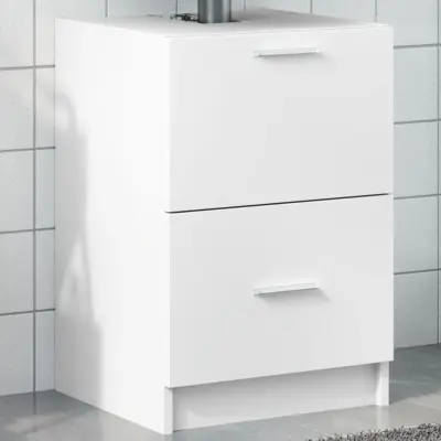 The Living Store Omarica za umivalnik bela 40x37x59 cm inženirski les - Omarica Za Umivalnik