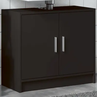 The Living Store Omarica za umivalnik črna 63x29x55 cm inženirski les - Omarica Za Umivalnik