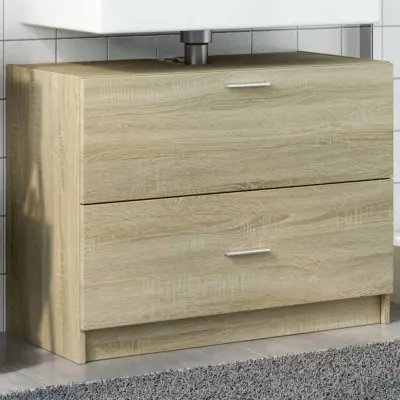 The Living Store Omarica za umivalnik sonoma hrast 78x37x59 cm inženirski les - Omarica Za Umivalnik
