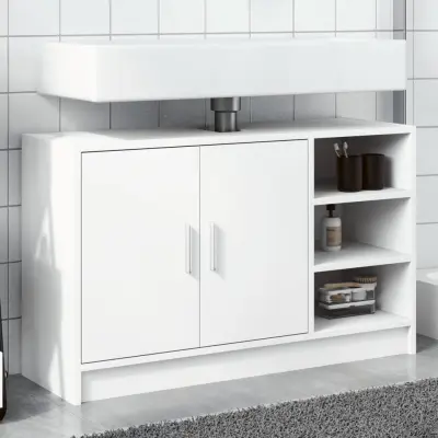The Living Store Omarica za umivalnik bela 90x29x55 cm inženirski les - Omarica Za Umivalnik