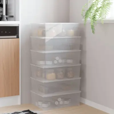 The Living Store Plastične škatle za shranjevanje 6 kosov 10 L zložljive - Plastična Škatla Za Shranjevanje