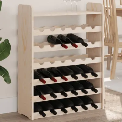 The Living Store Stojalo za vino z zgornjo ploščo 67,5x25x87 cm trdna borovina - Stojalo Za Vino