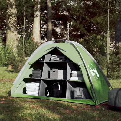 The Living Store Šotor za shranjevanje 9 predelkov zelen vodoodporen - Šotor Za Shranjevanje