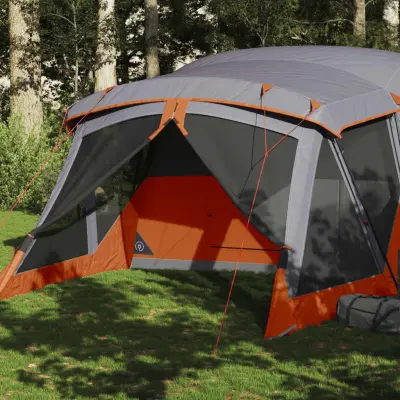 The Living Store Šotor za kampiranje za 4 osebe oranžen vodoodporen - Šotor Za Kampiranje