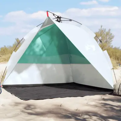 The Living Store Šotor za plažo morsko zelen za hitro postavitev vodoodporen - Šotor Za Plažo
