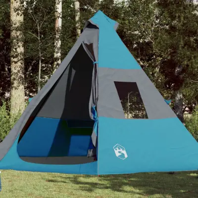 The Living Store Šotor za kampiranje tipi za 7 oseb moder vodoodporen - Šotor Za Kampiranje