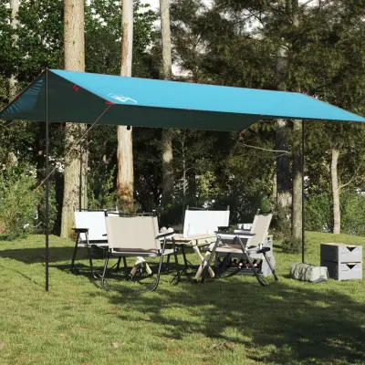 The Living Store Ponjava za kampiranje modra 500x294 cm vodoodporna - Ponjava Za Kampiranje