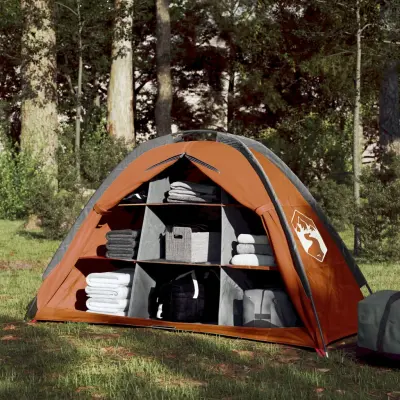 The Living Store Šotor za shranjevanje 9 predelkov siv in oranžen vodoodporen - Šotor Za Shranjevanje