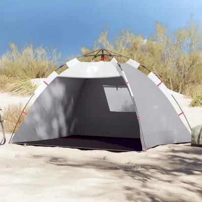 The Living Store Šotor za plažo za 2 osebi siv za hitro postavitev vodoodporen - Šotor Za Plažo