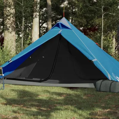 The Living Store Šotor za kampiranje tipi za 1 osebo moder vodoodporen - Šotor Za Kampiranje