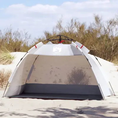 The Living Store Šotor za plažo za 2 osebi siv za hitro postavitev vodoodporen - Šotor Za Plažo