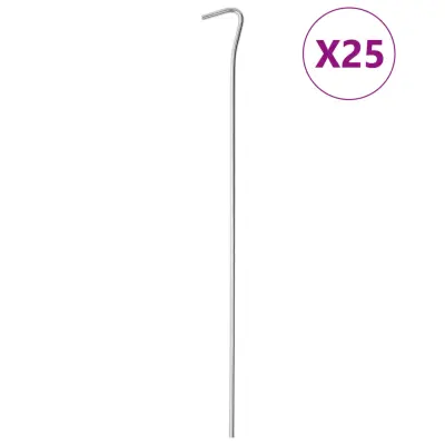 The Living Store Klini za šotor 25 kosov 30 cm Ø4 mm pocinkano jeklo - Klin Za Šotor