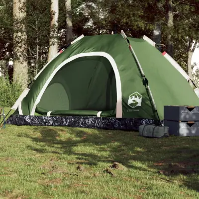 The Living Store Šotor za kampiranje za 5 oseb zelen za hitro postavitev - Šotor Za Kampiranje